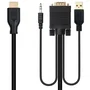 Nano Cable 10.15.4612 Convertidor de HDMI Macho a VGA Macho con Jack 3.5 Macho y USB Macho de 1.8m Negro