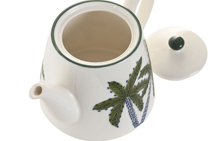 DKD Home Decor Tetera Palm 25 Verde Azul 13.8 x 13.5 x 21 cm