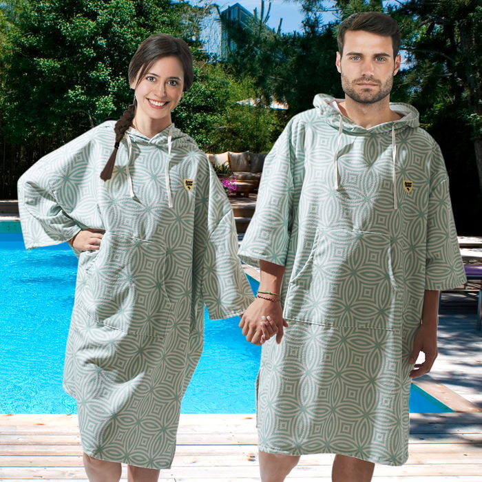 Jet Lag Poncho De Baño Geométrico Unisex Con Capucha Para Playa Piscina Talla Única