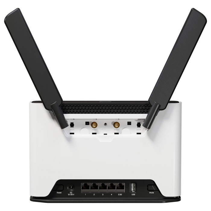 MikroTik Chateau LTE18 ax Router de Sobremesa, Wi-Fi 6E, 4G LTE, Ethernet Gigabit, Doble Banda (2.4 GHz / 5 GHz), Blanco - S53UG+5HaxD2HaxD-TC&EG18-EA