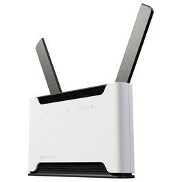 MikroTik Chateau LTE18 ax Router de Sobremesa, Wi-Fi 6E, 4G LTE, Ethernet Gigabit, Doble Banda (2.4 GHz / 5 GHz), Blanco - S53UG+5HaxD2HaxD-TC&EG18-EA