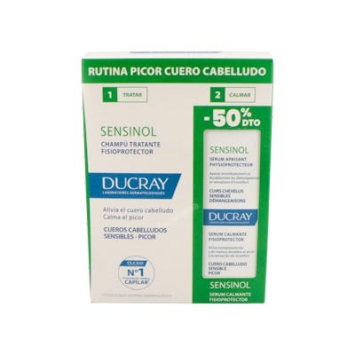 Ducray Rutina Sensinol para Picor de Cuero Cabelludo (Champú 200 ml + Sérum 30 ml) Ducray Rutina Sensinol para Picor de Cuero Cabelludo (Champú 200 ml + Sérum 30 ml)