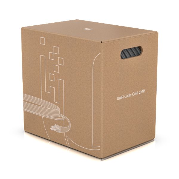 Ubiquiti U-Cable-C6-CMR Cable Cat6 CMR Rating, 305 m, Solid Bare Copper, 10/100/1000 Base-T, 600 MHz