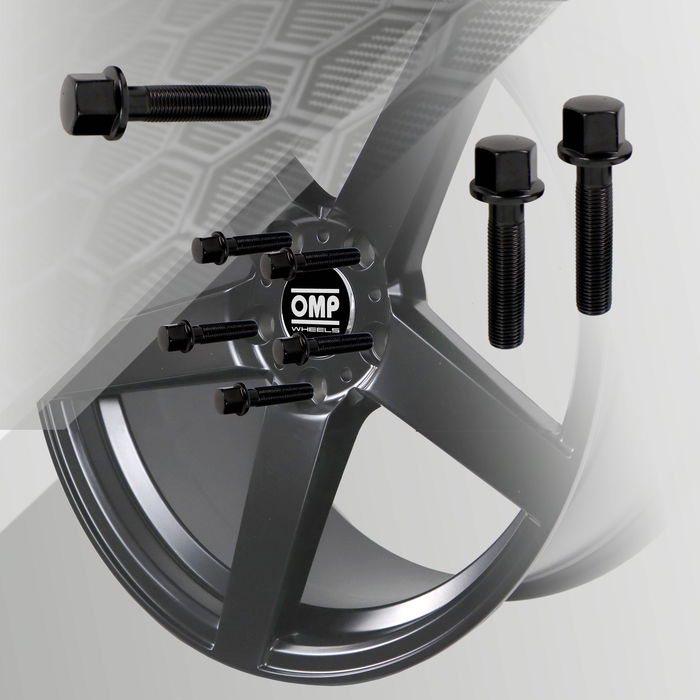 Omp Tornillos M12x1.25 Plano Largo 40 mm Llave 19 Color Negro Din 10.9 OMPS09651201