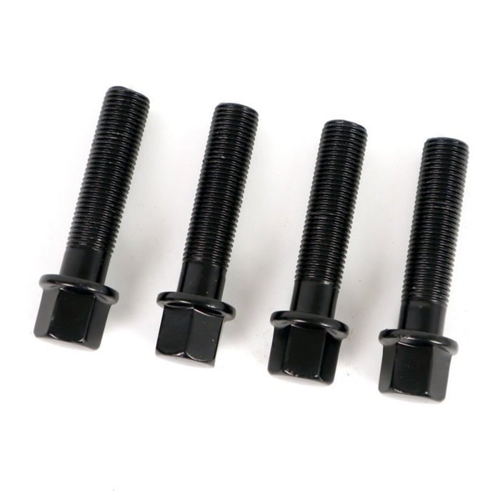 OMP Speed Juego de 4 Tornillos M12x1.25 Plano Largo 40mm Negro