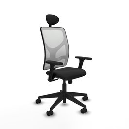 PIQUERAS Y CRESPO Silla de oficina Motilla con mecanismo Sincro, Negro y Blanco