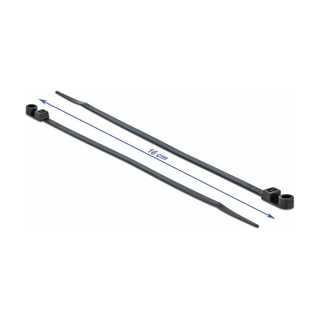 DeLOCK 18949 Brida de entrada paralela con ojal de fijación 160 x 4,8 mm Negro 10 unidades DeLOCK 18949 Brida de entrada paralela con ojal de fijación 160 x 4,8 mm Negro 10 unidades