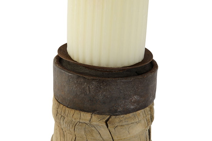 DKD Home Decor Portavela Item Home Natural 10 x 30 x 10 cm (2 Unidades) Teca