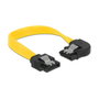 DeLOCK Cable SATA 6 Gb/s 10 cm Derecho/Izquierda Amarillo/Negro