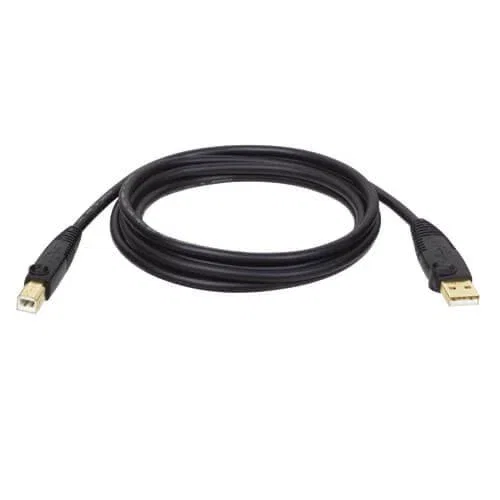 Tripp Lite U022-006 Cable USB 2.0 A Macho a B Macho, 1.8 m / 6 ft, Blindaje Doble, Conectores Bañados en Oro, Certificado USB 2.0, Negro