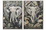DKD Home Decor Cuadro Lienzo Elefante Surtido de 2 Unidades