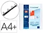 Exacompta Carpeta Canguro 4 Anillas 40 mm DIN A4+ Polipropileno Personalizable 3 Bolsillos Blanco