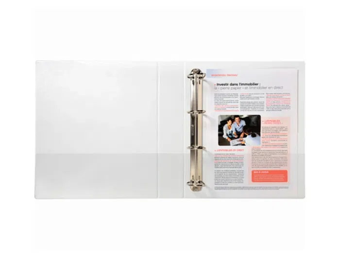 Exacompta Carpeta Canguro 4 Anillas 40 mm DIN A4+ Polipropileno Personalizable 3 Bolsillos Blanco