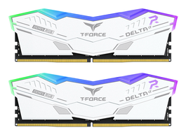 TeamGroup T-Force Delta RGB 32GB Kit (2x16GB) DDR5 6000MHz CL30 RAM DIMM White - FF8D532G6000HC30DC01