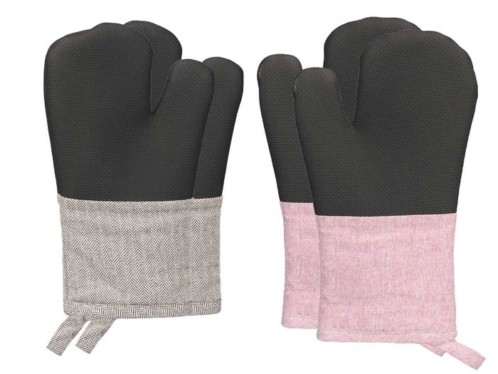 KINVARA Manopla Horno Surtidos 30x2.5x17 cm (Rosa, Negro Gris, Negro) (Set de 12)