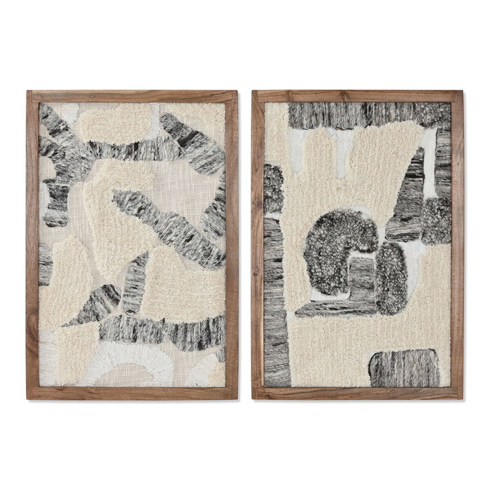 DKD Home Decor Cuadro Algodón y Acacia Abstracto Surtido de 2 Piezas DKD Home Decor Cuadro Algodón y Acacia Abstracto Surtido de 2 Piezas