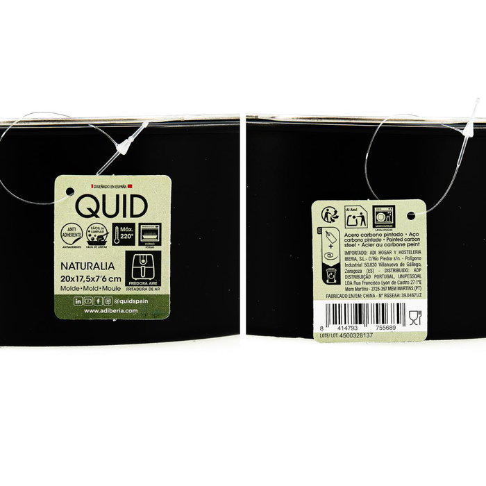 Molde Acero Carbono con Asa Naturalia Quid 20x17,5x7,6 cm