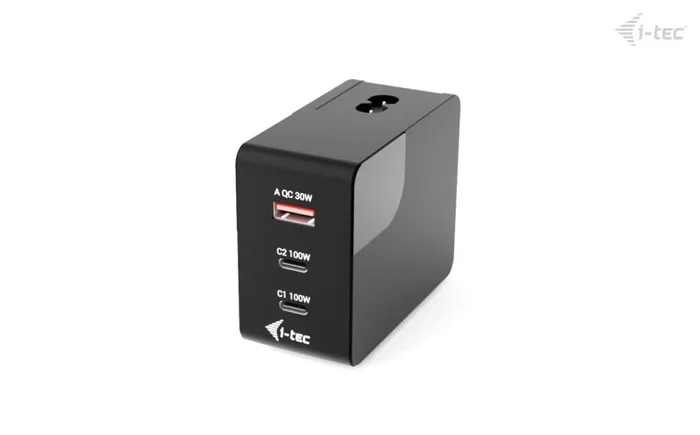 I-tec Cargador Inteligente 100 W Multiport con Pantalla LCD Negro