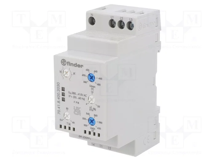 FINDER Relé de monitorización de tensión 3 x 380...415V AC SPDT FINDER Relé de monitorización de tensión 3 x 380...415V AC SPDT