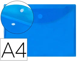 Liderpapel Carpeta dossier A4 con cierre de velcro, azul