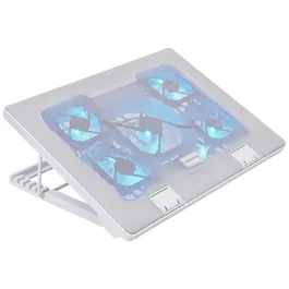 Mars Gaming MNBC2W Base de Refrigeración Blanca con 5 Ventiladores RGB