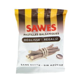 SAWES Pastillas Bálsamo sin Azúcar con Regaliz y Vitamina C, 50g