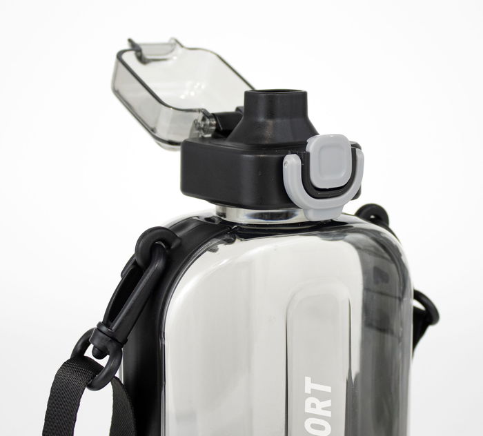 Inde Botella de Agua Deportiva c/Colgador 750 ml, Botella Reutilizable con Arnés, 21.8 cm (12 Unidades)