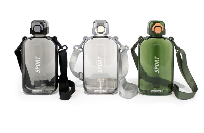 Inde Botella de Agua Deportiva c/Colgador 750 ml, Botella Reutilizable con Arnés, 21.8 cm (12 Unidades)