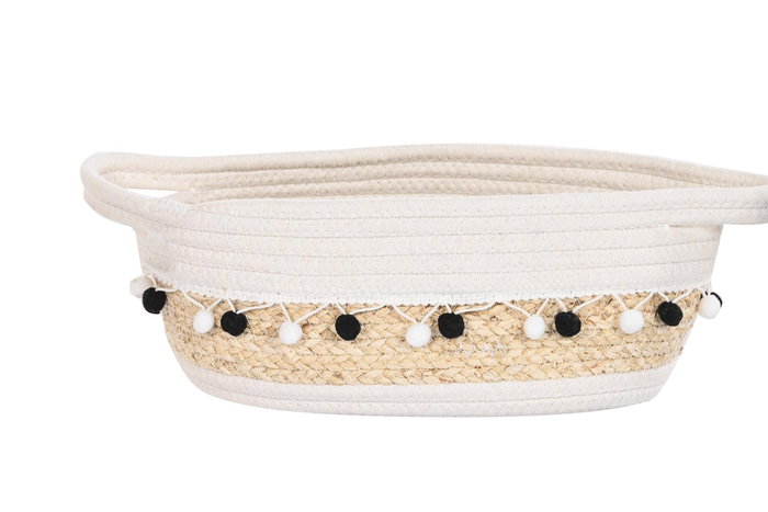 DKD Home Decor Set de 3 Cestas de Fibra de Maíz y Algodón 45x25x16 cm DKD Home Decor Set de 3 Cestas de Fibra de Maíz y Algodón 45x25x16 cm