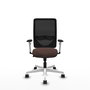 PIQUERAS Y CRESPO Silla de oficina Zulema con mecanismo Sincro, Marrón oscuro y Negro