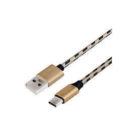 LogiLink Cable USB 2.0 Tipo C a Tipo A, 2 m, negro/dorado