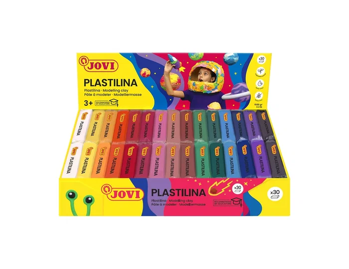 Jovi Plastilina 70S Pastillas de 50 g Colores Surtidos Caja de 30 Unidades Jovi Plastilina 70S Pastillas de 50 g Colores Surtidos Caja de 30 Unidades