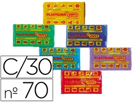 Jovi Plastilina 70S Pastillas de 50 g Colores Surtidos Caja de 30 Unidades