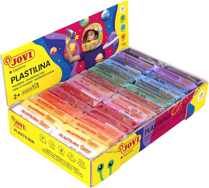 Jovi Plastilina 70S Caja de 30 Pastillas de 50 g Colores Surtidos
