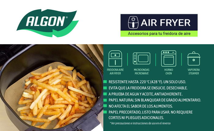 Inde Set 40 Papel Airfryer Cuadrado 23 cm (24 Unidades)