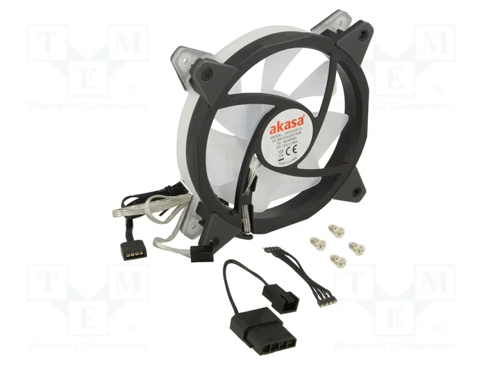 Akasa AK-FN098 Ventilador Axial 120x120x25mm LED RGB Blanco/Negro Akasa AK-FN098 Ventilador Axial 120x120x25mm LED RGB Blanco/Negro