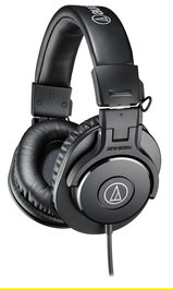 Audio-Technica ATH-M30X Auriculares Diadema Circumaurales Profesionales Alámbricos para Música, Color Negro
