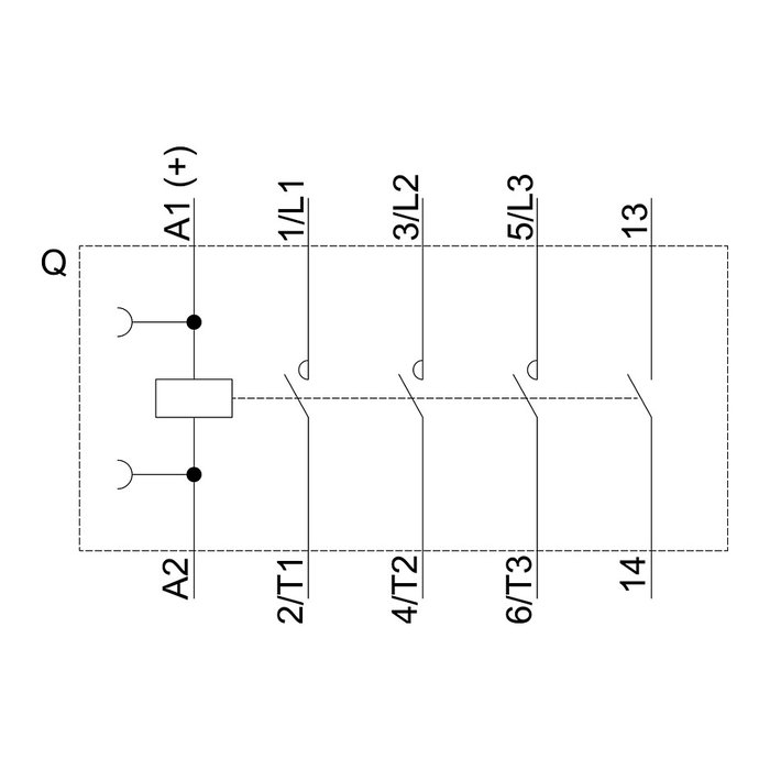 Siemens 3RT2016-2BB41 Contactor AC-3 4kW/400V 1S 24VDC 3p S00