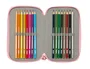 Safta Plumier Escolar Triple Cremallera 37 Piezas, Colección Blackfit8 Mariposas, 195x125x55 mm