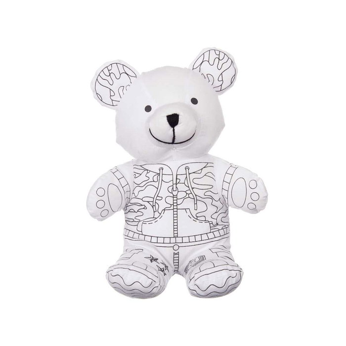 Peluche para Colorear Pincello Blanco Negro Oso (8 Unidades)