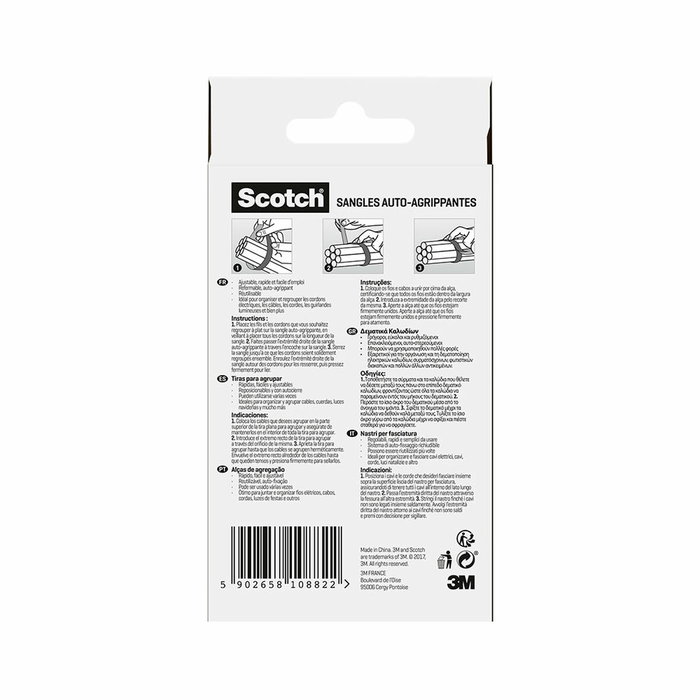 Scotch Tira para agrupar a medida negro 19 mm x 3,65 m