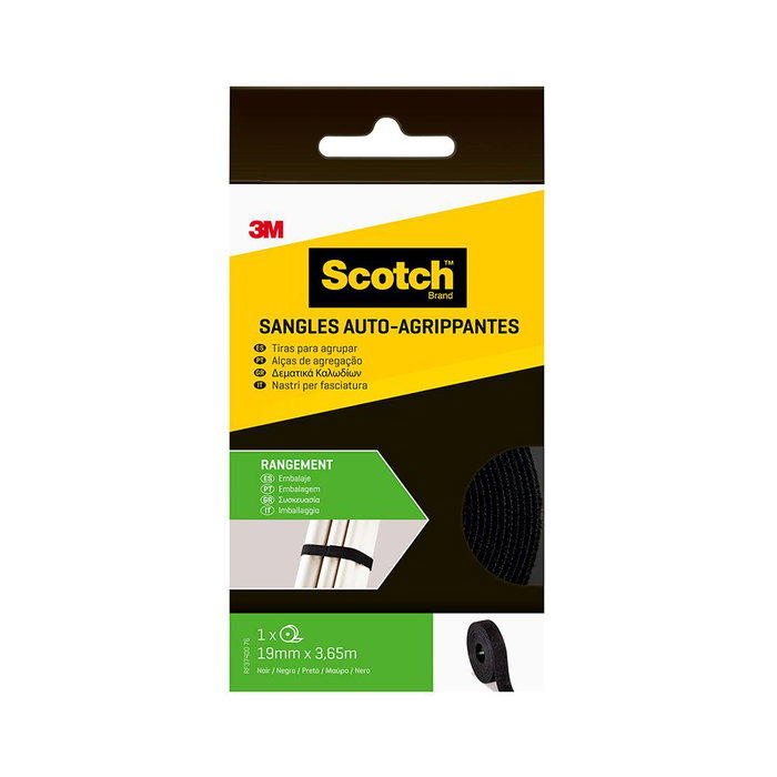 Scotch Tira para agrupar a medida Negro 19 mm x 3,65 m