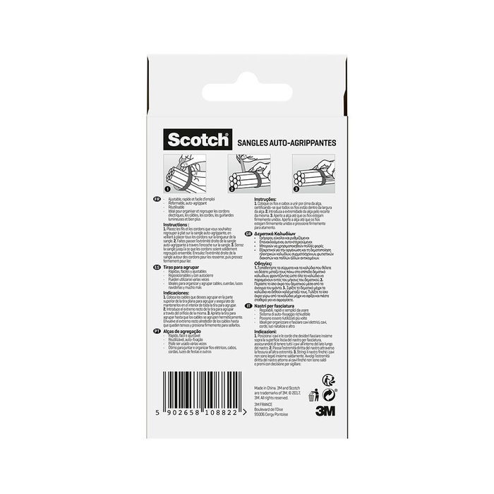 Scotch Tira para agrupar a medida Negro 19 mm x 3,65 m