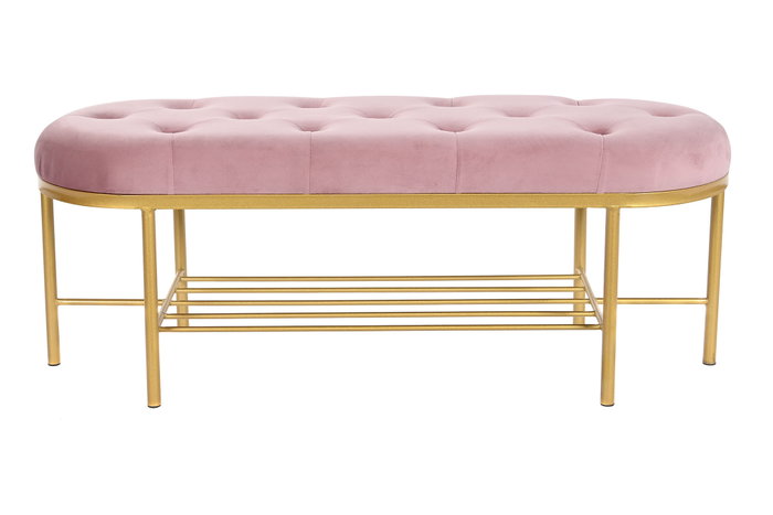 DKD Home Decor Descalzadora Poliéster Metal Rosa y Dorado DKD Home Decor Descalzadora Poliéster Metal Rosa y Dorado