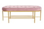 DKD Home Decor Descalzadora Poliéster Metal Rosa y Dorado