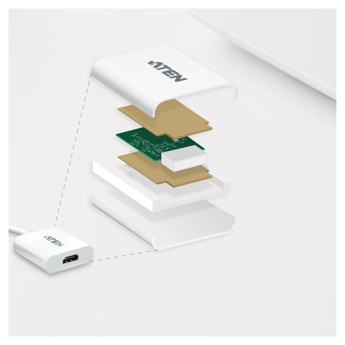 ATEN Adaptador DisplayPort a HDMI VC985-AT Blanco ATEN Adaptador DisplayPort a HDMI VC985-AT Blanco