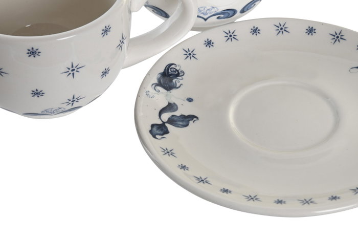 DKD Home Decor Stella maris Cafe Atlantico Azul Blanco 18 x 20 x 20 cm Set de 6