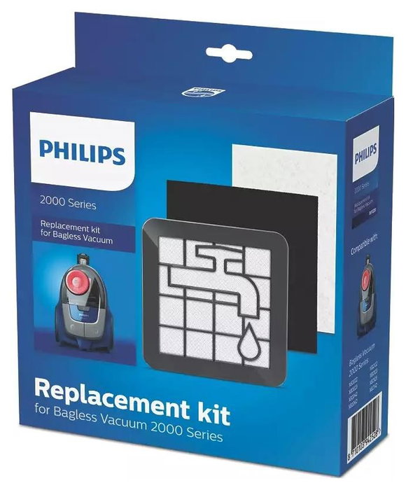 Philips Kit de reemplazo de filtro para aspiradora sin bolsa serie 2000 - XV1220 / 01 Philips Kit de reemplazo de filtro para aspiradora sin bolsa serie 2000 - XV1220 / 01