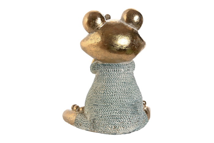 DKD Home Decor Figura de Rana Yoga con Acabado Decape