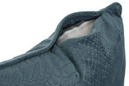 DKD Home Decor Cojin Cocodrile Urban Turquesa Jaquard Polyester 45 x 8 x 45 cm (2 Unidades)